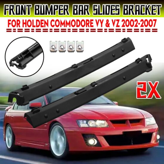 Pair Front Bumper Bar Slides Bracket FOR HOLDEN COMMODORE VY & VZ 2002-2007 Front Bumper Lip Support Strut Brace Tie Pull Bar