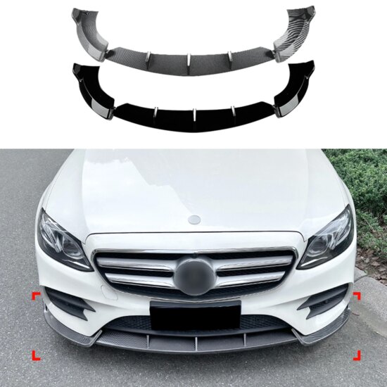 Car Front Bumper Splitter Lip Lower Spoiler Blade Auto Kit For Mercedes Benz E Class W213 E260 E300 E43 AMG 2017-2019