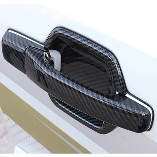 Car Handle Frame Cover Trims 4Pcs Decoration For Mitsubishi Pajero Door Bowl Stickers V97 V93 V73 ABS Carbon - Image 3