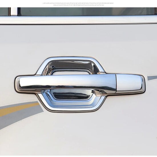 Car Handle Frame Cover Trims 4Pcs Decoration For Mitsubishi Pajero Door Bowl Stickers V97 V93 V73 ABS Carbon - Image 2