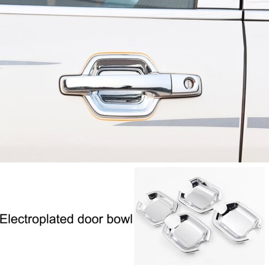 Car Handle Frame Cover Trims 4Pcs Decoration For Mitsubishi Pajero Door Bowl Stickers V97 V93 V73 ABS Carbon - Image 4