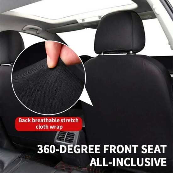 Car Seat Cover Set Breathable Full Surround Cover for Car Compatible with Airbag Fit 5-Seat PU Leather - Image 3
