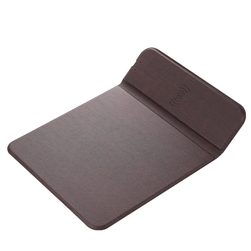 Mouse Pad + Wireless Charging For All Devices Type C Phones Car 2 in 1 PU Leather Mat