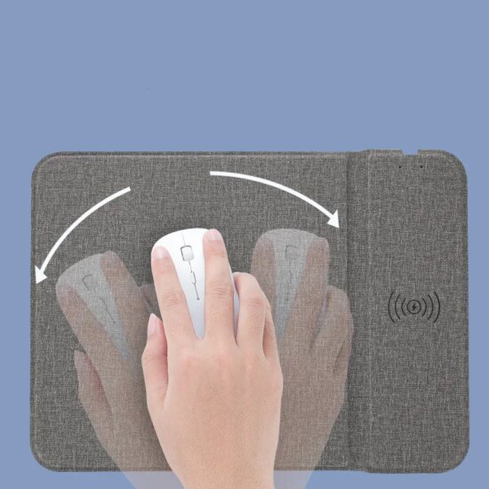 ⁦Mouse Pad + Wireless Charging For All Devices Type C Phones Car 2 in 1 PU Leather Mat⁩ - الصورة ⁦3⁩