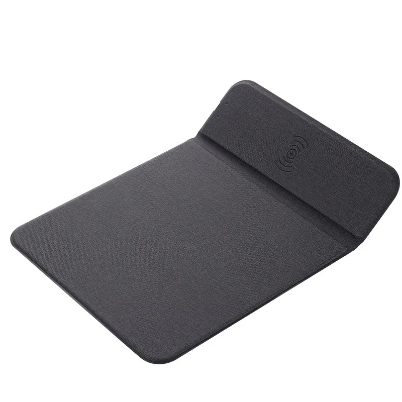 Mouse Pad + Wireless Charging For All Devices Type C Phones Car 2 in 1 PU Leather Mat