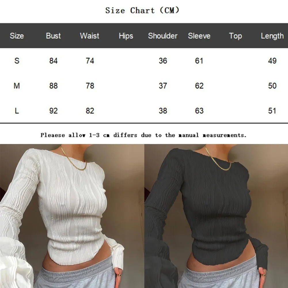 Blouse Lightweight Women Long Sleeve Simple Ruched Women Short Blouse Stretchy Trendy Bodycon