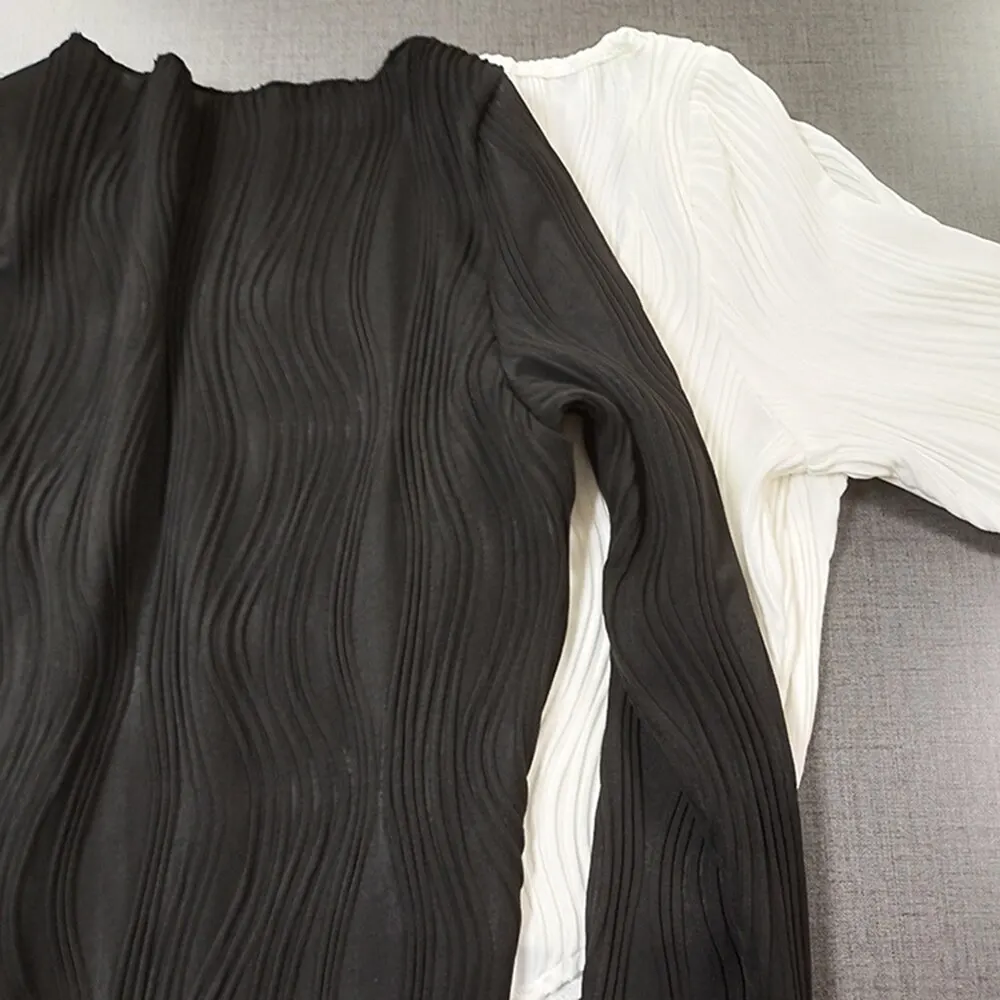 Blouse Lightweight Women Long Sleeve Simple Ruched Women Short Blouse Stretchy Trendy Bodycon