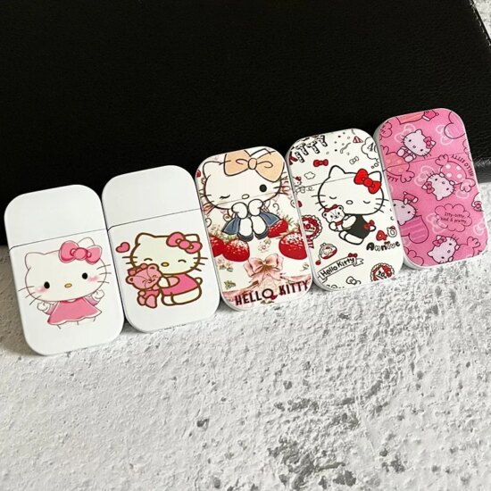 Kitty Lighter Creative Windproof Cute My Melody Kuromi Cinnamon Sanrio Red Flame Lighters Gift - Image 4