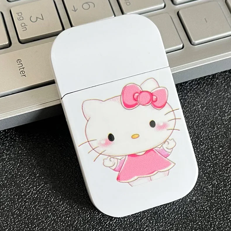 Kitty Lighter Creative Windproof Cute My Melody Kuromi Cinnamon Sanrio Red Flame Lighters Gift