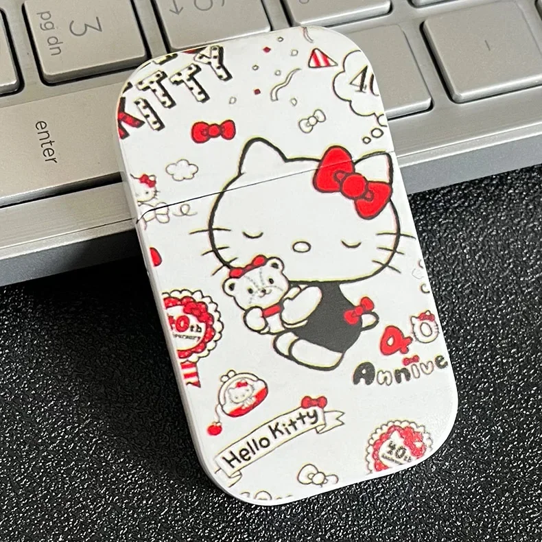 Kitty Lighter Creative Windproof Cute My Melody Kuromi Cinnamon Sanrio Red Flame Lighters Gift