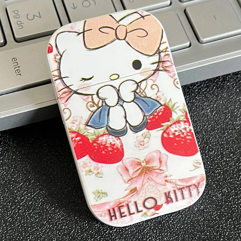 Kitty Lighter Creative Windproof Cute My Melody Kuromi Cinnamon Sanrio Red Flame Lighters Gift