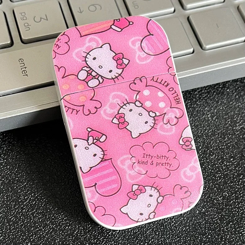 Kitty Lighter Creative Windproof Cute My Melody Kuromi Cinnamon Sanrio Red Flame Lighters Gift
