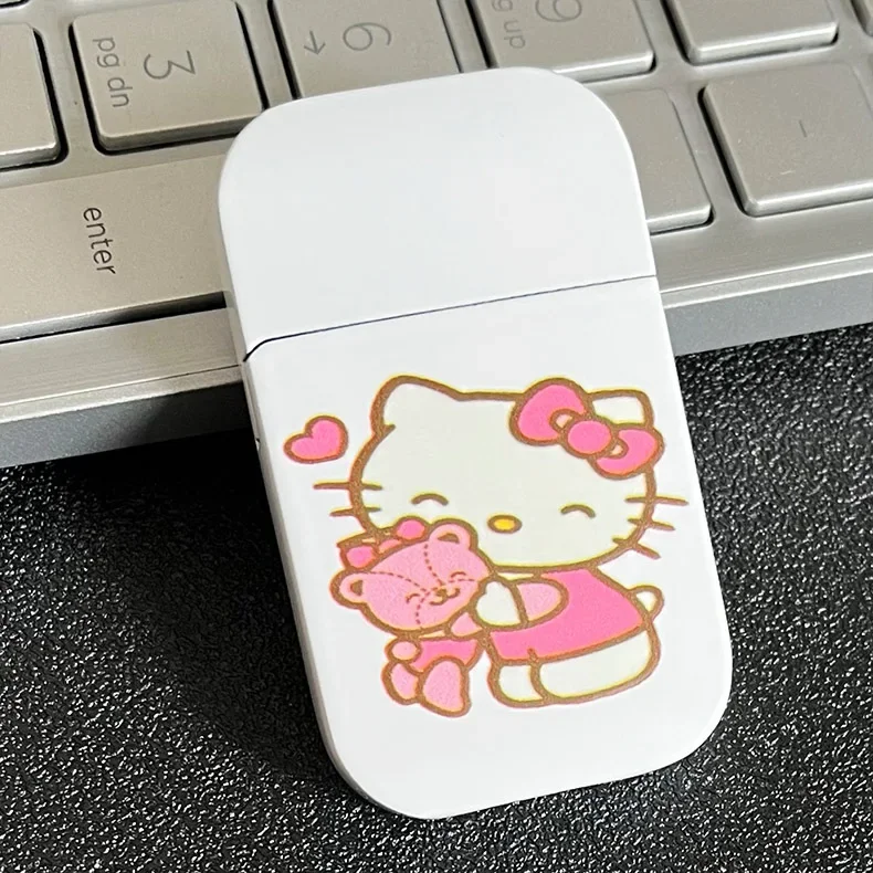 Kitty Lighter Creative Windproof Cute My Melody Kuromi Cinnamon Sanrio Red Flame Lighters Gift