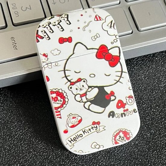 Kitty Lighter Creative Windproof Cute My Melody Kuromi Cinnamon Sanrio Red Flame Lighters Gift - Image 3