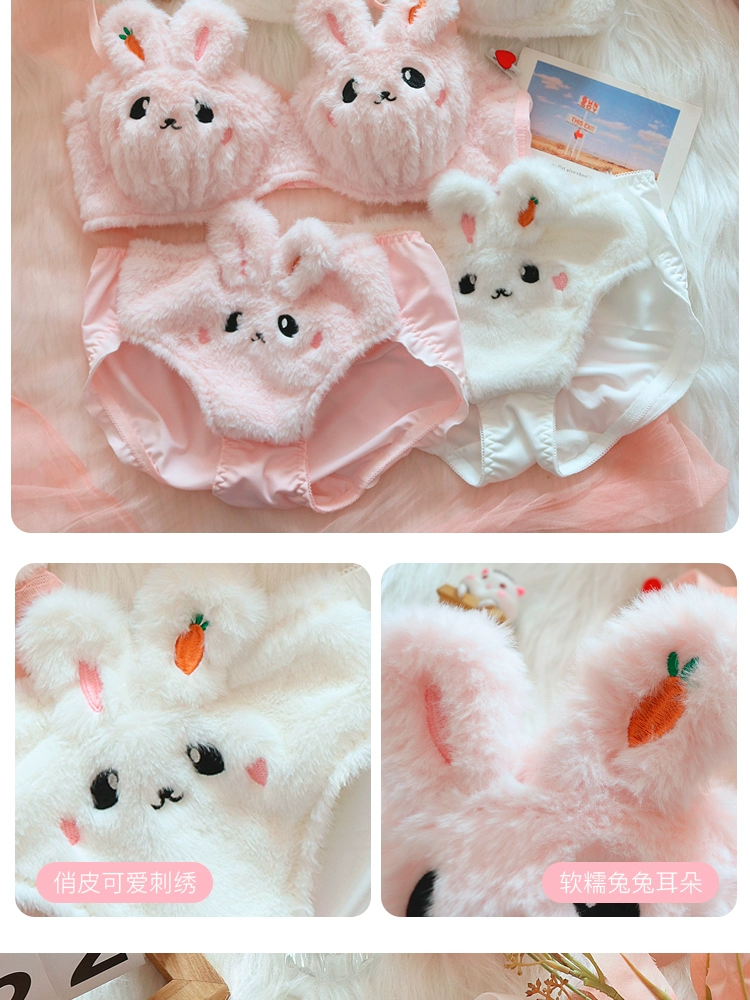 bra set underwear Japanese cute no steel ring push-up comfortable and warm lingerie underpants suit for women