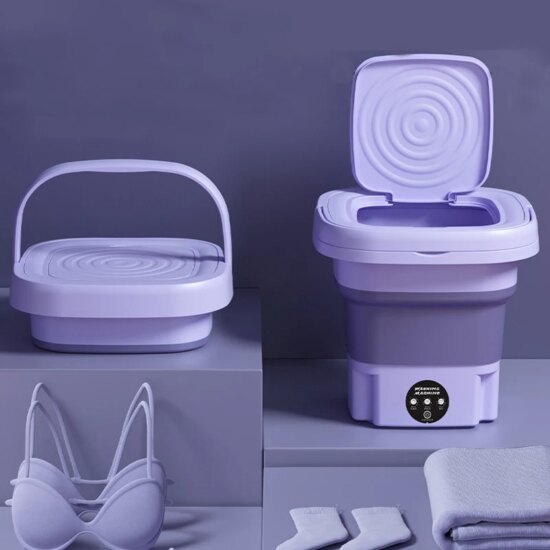 Portable Small Foldable Washing Machine with Spin Dryer For Socks Underwear Panties 8L Mini Washing Machine - Image 3