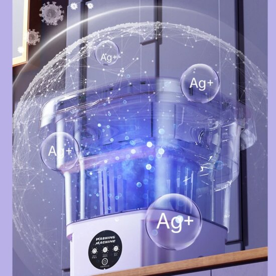 Portable Small Foldable Washing Machine with Spin Dryer For Socks Underwear Panties 8L Mini Washing Machine - Image 4