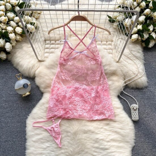 anime Slim Fit Jumpsuit Half High Collar Sleeveless Bodysuit Thin Swimsuit Sweet Cute Pajama Sleepwear - Image 4