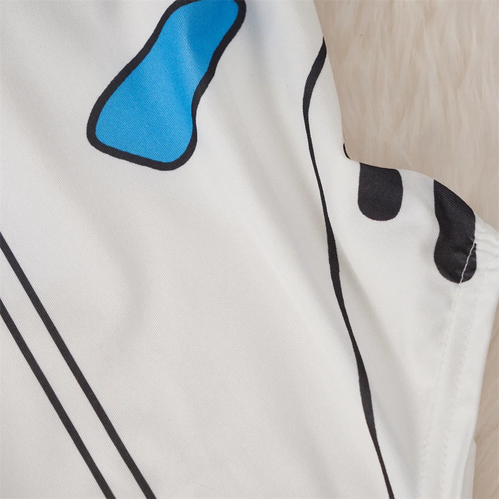 anime Slim Fit Jumpsuit Half High Collar Sleeveless Bodysuit Thin Swimsuit Sweet Cute Pajama Sleepwear
