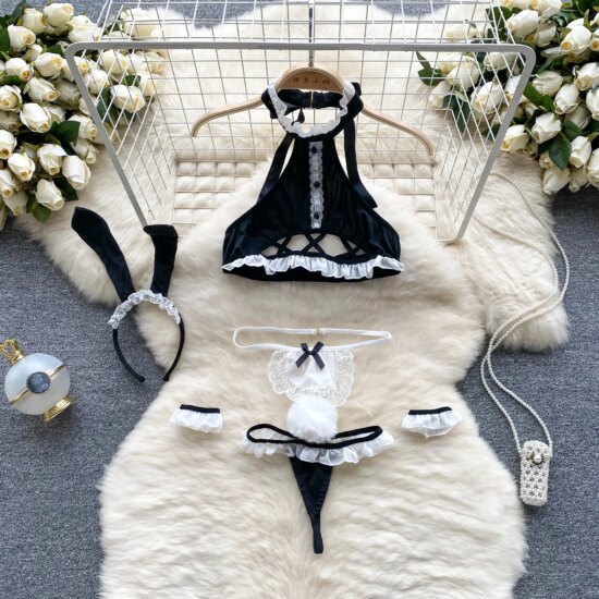anime Slim Fit Jumpsuit Half High Collar Sleeveless Bodysuit Thin Swimsuit Sweet Cute Pajama Sleepwear - Image 3