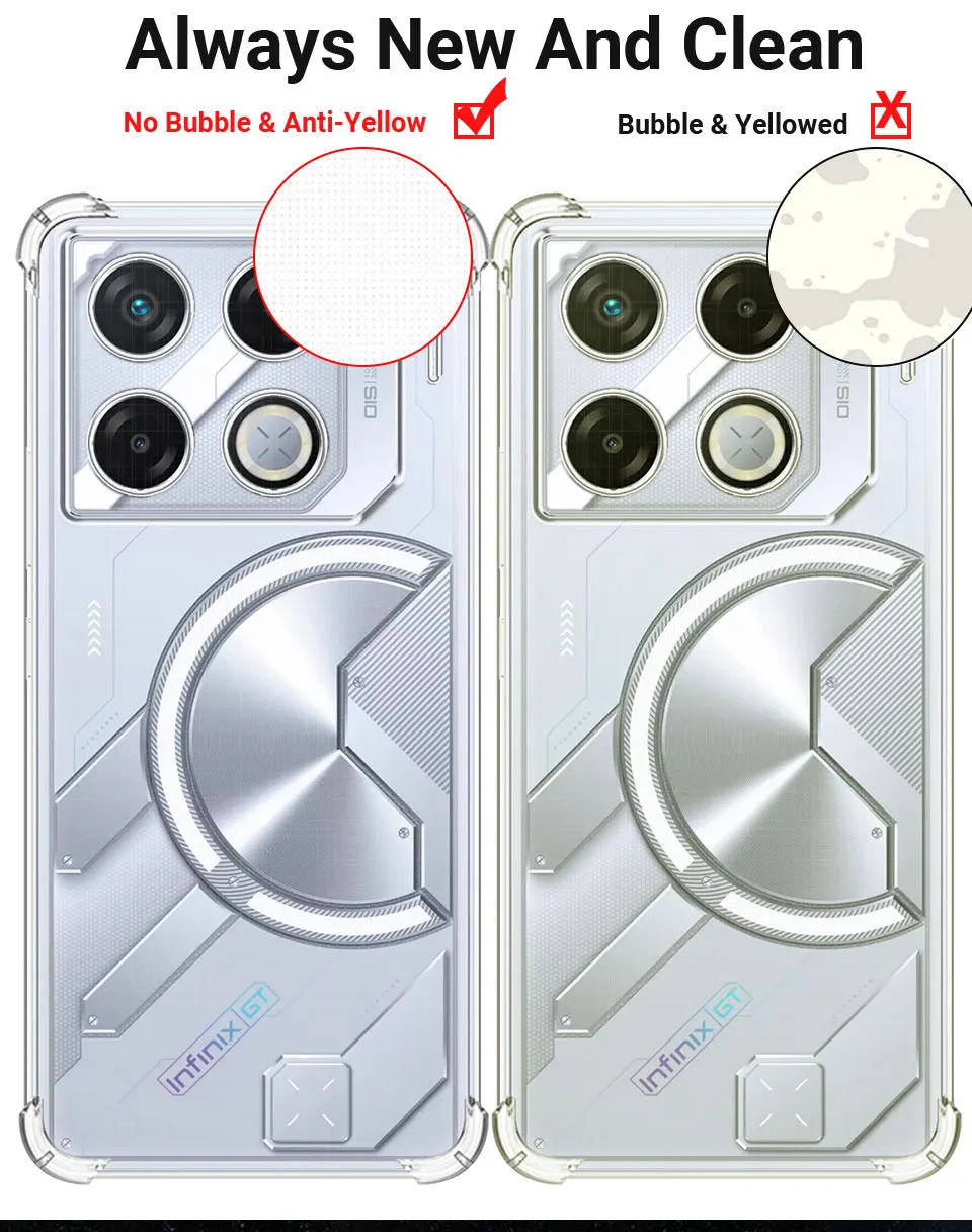 For Infinix GT 20 Pro 5G Case Clear Shockproof Silicone Soft Phone Case on Infinix GT20 Pro X6871 Clear Back Cover Protect Funda