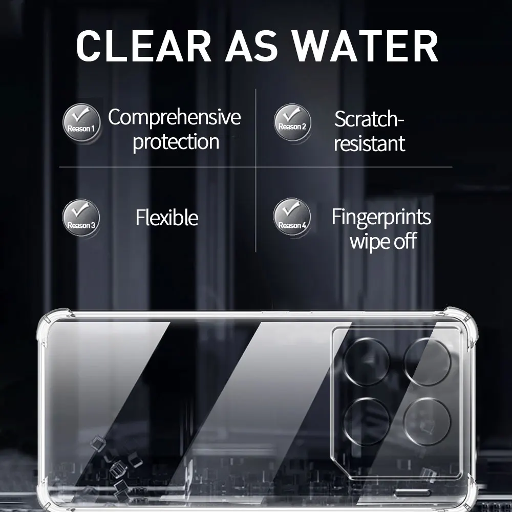 For Infinix GT 20 Pro 5G Case Clear Shockproof Silicone Soft Phone Case on Infinix GT20 Pro X6871 Clear Back Cover Protect Funda