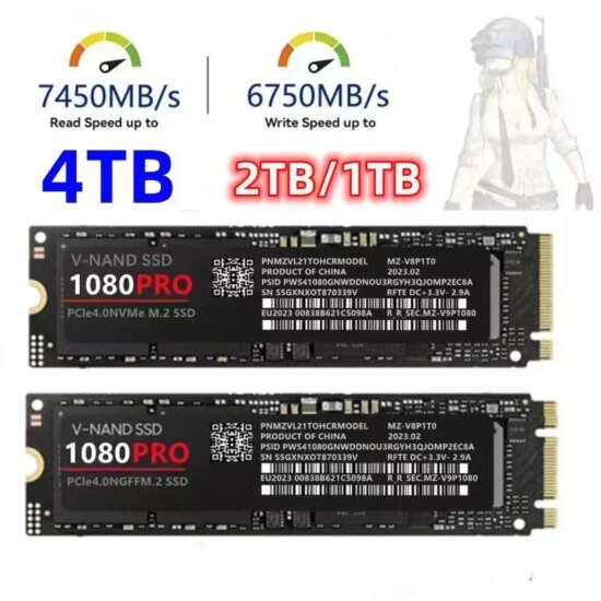Hard Disk for Xbox PC PS5  PUBG Game 1080PRO SSD M2 2280 PCIe 4.0 NVME NGFF Solid State Drive 14000MB/S Read - Image 2
