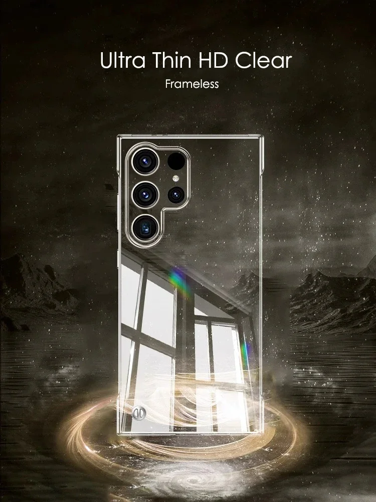 Hard Cover Frameless Case For Samsung Galaxy S24 Ultra S23 S22 Thin Transparent Camera Lens Protection Shockproof