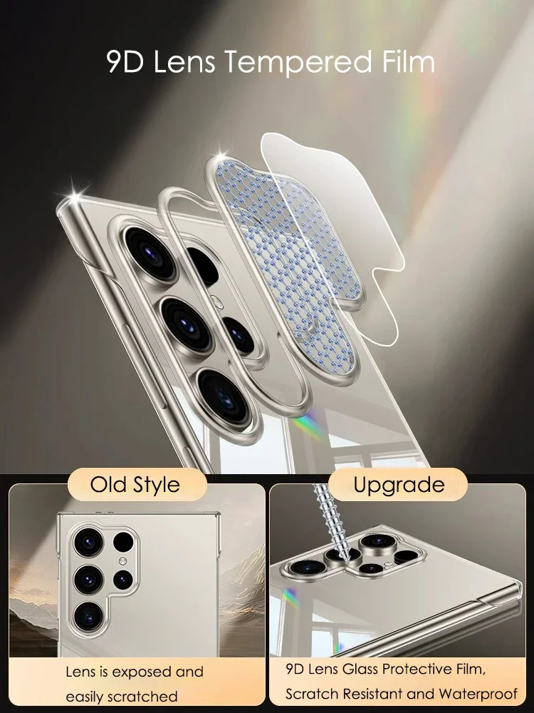 Hard Cover Frameless Case For Samsung Galaxy S24 Ultra S23 S22 Thin Transparent Camera Lens Protection Shockproof