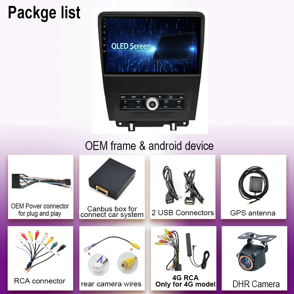 Screen Carplay GPS Navigation Android For Ford Mustang V S-197 2009 2010 2011 2012 - 2014