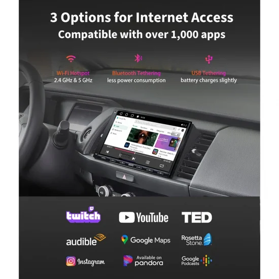 Screen Display Android Car Stereo Wireless Carplay Bluetooth Radio - Image 2