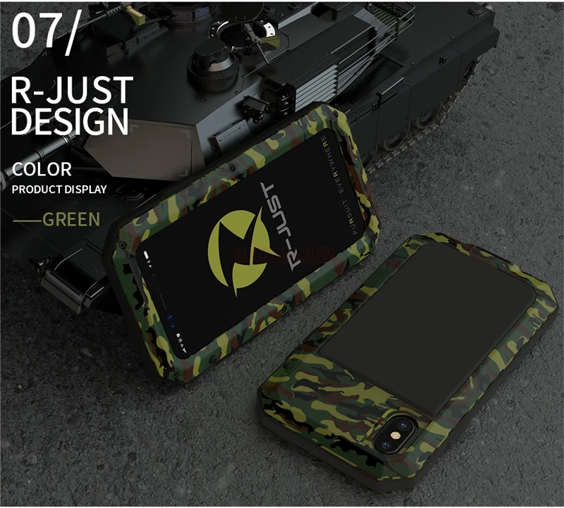 Armor Heavy Duty Protection Case for iPhone Metal Tank Shockproof Cover