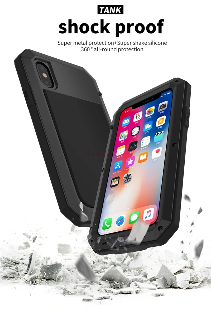 Armor Heavy Duty Protection Case for iPhone Metal Tank Shockproof Cover