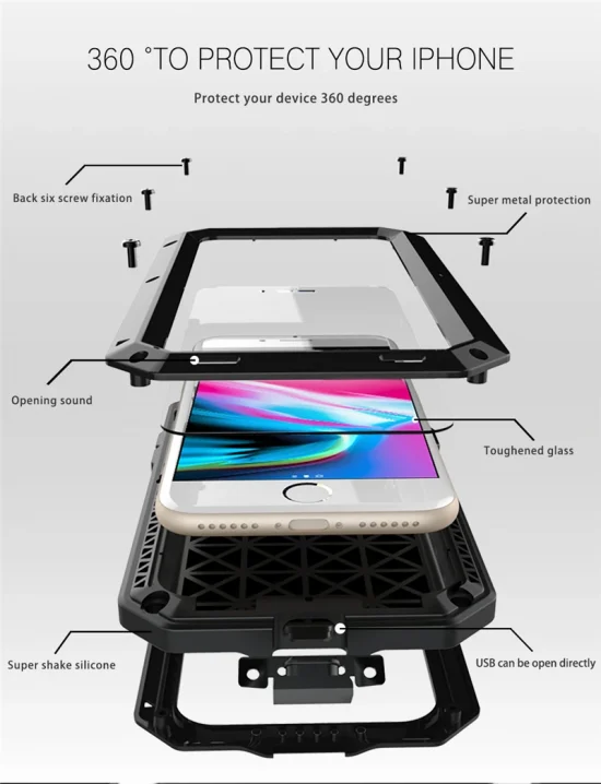 Armor Heavy Duty Protection Case for iPhone Metal Tank Shockproof Cover