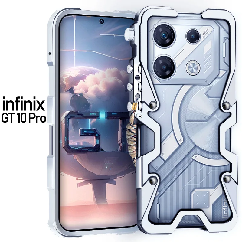 For infinix Metal Bumper Case Aluminum Metal Frame joker Cover
