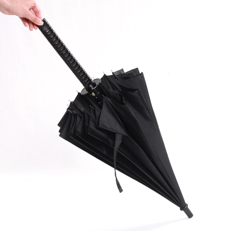 Japanese Samurai Umbrella Strong Windproof Semi Automatic Long Business Umbrellas - Image 2