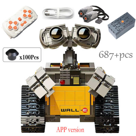 New 687PCS Disney Pixar WALL E Motorized High-tech APP RC Robot Motor Power Functions Building Block For Gift