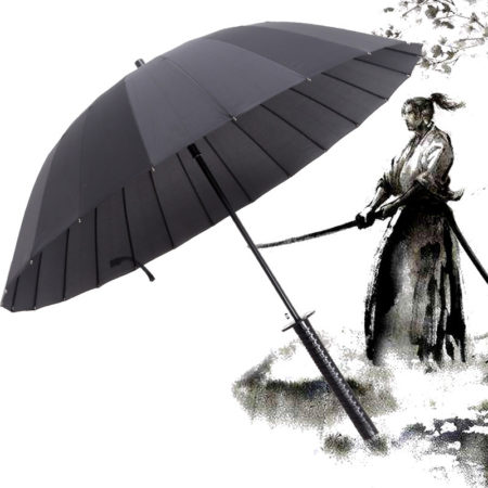 Japanese Samurai Umbrella Strong Windproof Semi Automatic Long Business Umbrellas