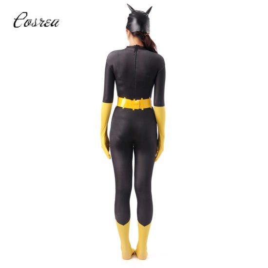 batswomen Costume+Mask Bodysuit Cloak Zentai Cosplay Catsuit Super Hero+Helmet Cosplay - Image 4