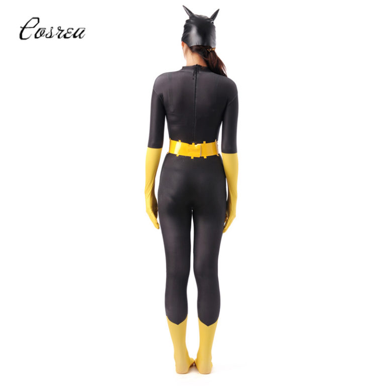 batswomen Costume+Mask Bodysuit Cloak Zentai Cosplay Catsuit Super Hero+Helmet Cosplay - Image 4