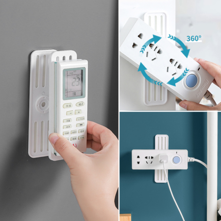 Socket Fixer Cable Organizer Wall Hanging Power Strip Holder Fixator Plug-in Removable Self-Adhesive
