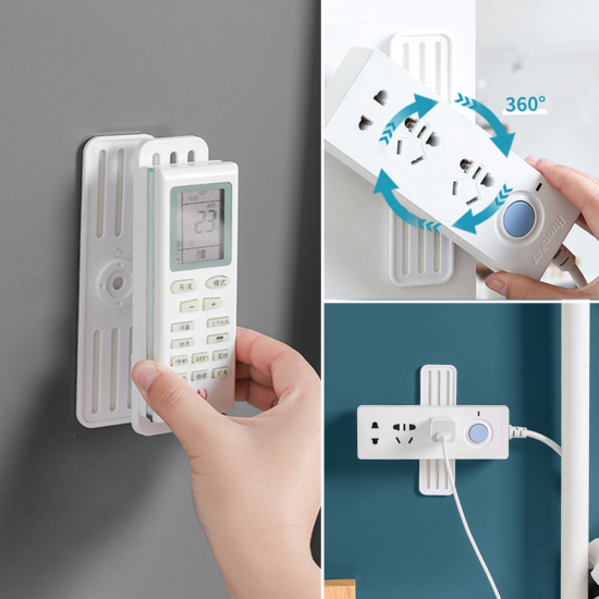 Socket Fixer Cable Organizer Wall Hanging Power Strip Holder Fixator Plug-in Removable Self-Adhesive