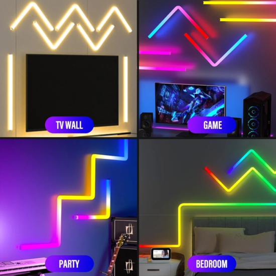 Smart LED Wall Light Multicolor Music Sync for Gaming TV Bedroom Streaming APP Control Alexa Compatible - Image 3