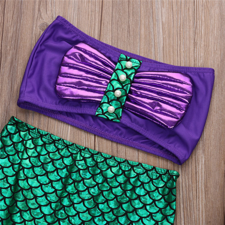 2016 Cute costumes for baby girls princess ariel dress The little Mermaid Ariel princess Cosplay costume mermaid dress - Image 3