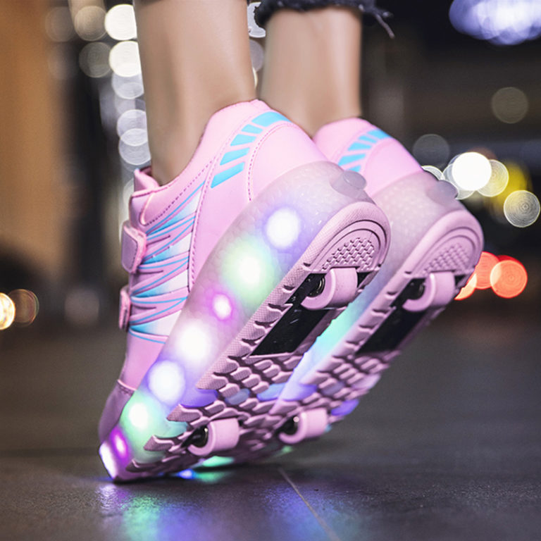 Roller Skates 2 Wheels Shoes Glowing Lighted Led Children Boys Girls Casual Sneakers