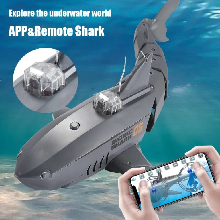 RC Shark Robot With Camera HD Wif Fpv Electric Waterproof Animals Submarine Fish Machine Simulation Toys