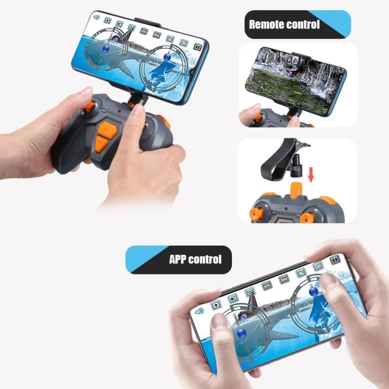 RC Shark Robot With Camera HD Wif Fpv Electric Waterproof Animals Submarine Fish Machine Simulation Toys - Image 4