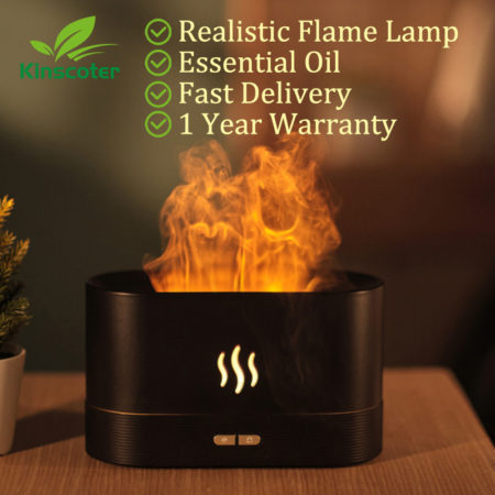 Humidifier Maker Fogger Led Essential Oil Flame Lamp Difusor