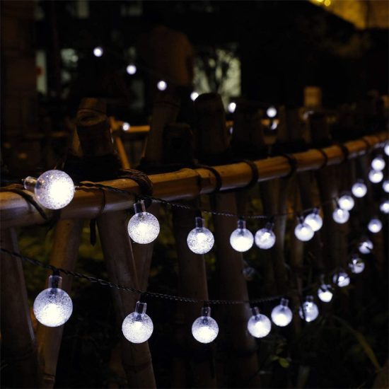 Solar String Lights Outdoor 60 Led Crystal Globe Lights with 8 Modes Waterproof for Garden Party Decor - Image 3