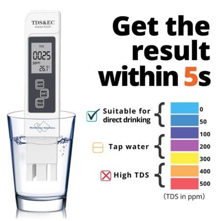 Digital Water Quality Tester TDS EC Meter Range 0-9990 Multifunctional
